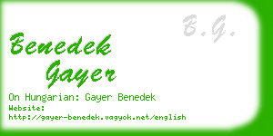 benedek gayer business card